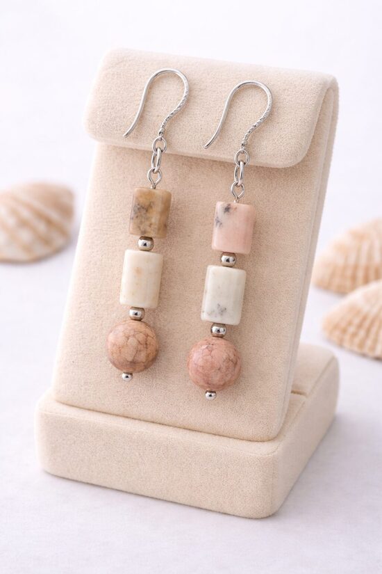 Dabīgo akmeņu auskari "Dabas pērles"